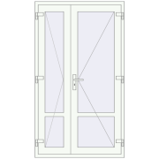 REHAU BASE 60 (Z74) 1150x2000 mm RAL 9016 Traffic white two-sided