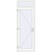 Internal doors 810x2300 mm REHAU BASE 60 TERRACE (Т94) RAL 9016 Traffic white two-sided
