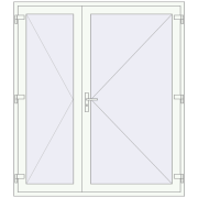 REHAU BASE 60 TERRACE (Т94) 1800x2050 mm RAL 9016 Traffic white two-sided