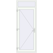 Internal doors 915x2410 mm REHAU BASE 60 TERRACE (Т94) RAL 9016 Traffic white two-sided