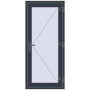 Internal doors 800x1750 mm REHAU BASE 60 (Z74) ANTHRACITE_GREY_STRUKTURAL two-sided