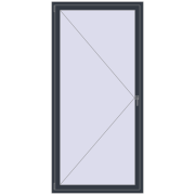 Okna skrzydłowe 1100x2300 mm KORSA BRILLANT DESIGN ANTHRACITE_GREY_STRUKTURAL dwustronny