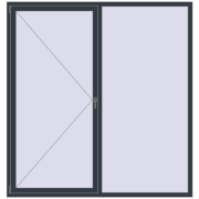 REHAU ENERGY-SAVING SYNEGO MD 2020x2120 mm ANTHRACITE_GREY_STRUKTURAL two-sided