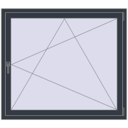 REHAU ENERGY-SAVING SYNEGO MD 1300x1150 mm ANTHRACITE_GREY_STRUKTURAL two-sided