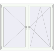 REHAU OPTIMUM EURO-DESIGN 70 1740x1530 mm RAL 9016 Traffic white two-sided