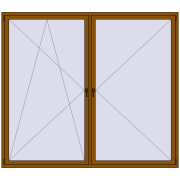 REHAU ENERGY-SAVING SYNEGO MD 2500x2200 mm GOLDEN OAK two-sided