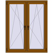 REHAU OPTIMUM EURO-DESIGN 70 1200x1500 mm GOLDEN OAK two-sided