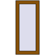 REHAU OPTIMUM EURO-DESIGN 70 350x800 mm GOLDEN OAK two-sided