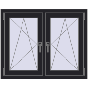 Okna skrzydłowe 1005x815 mm REHAU ENERGY-SAVING SYNEGO MD BLACK_ULTI-MATT dwustronny