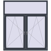 REHAU OPTIMUM EURO-DESIGN 70 1600x1800 mm ANTHRACITE_GREY_STRUKTURAL two-sided