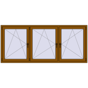 REHAU OPTIMUM EURO-DESIGN 70 2300x1000 mm GOLDEN OAK two-sided