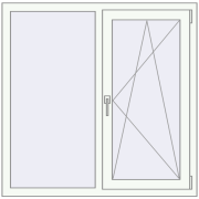 REHAU OPTIMUM EURO-DESIGN 70 1200x1150 mm RAL 9016 Traffic white two-sided