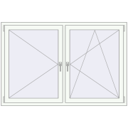 REHAU ENERGY-SAVING SYNEGO MD 1650x1100 mm RAL 9016 Traffic white two-sided