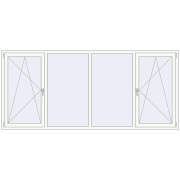REHAU ENERGY-SAVING SYNEGO MD 2825x1270 mm RAL 9016 Traffic white two-sided