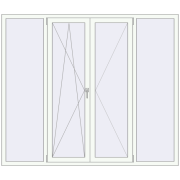 REHAU ENERGY-SAVING SYNEGO MD 2100x1800 mm RAL 9016 Traffic white two-sided