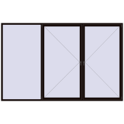 REHAU OPTIMUM EURO-DESIGN 70 3600x2300 mm BLACK_BROWN two-sided