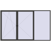 REHAU ENERGY-SAVING SYNEGO MD 3800x2300 mm BASALT_GREY two-sided