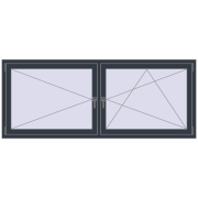 REHAU OPTIMUM EURO-DESIGN 70 2100x850 mm ANTHRACITE_GREY_STRUKTURAL two-sided