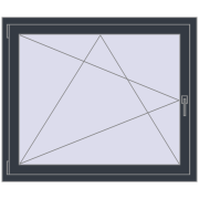 REHAU OPTIMUM EURO-DESIGN 70 1150x970 mm ANTHRACITE_GREY_STRUKTURAL two-sided