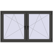 Tilt-and-Turn 1770x1055 mm REHAU ENERGY-SAVING SYNEGO MD BASALT_GREY two-sided