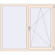 REHAU OPTIMUM EURO-DESIGN 70 1500x1300 mm CREAME_WHITE_50L-2 two-sided