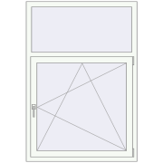 Tilt-and-Turn 1040x1500 mm EPSILON OPTIMA RAL 9016 Traffic white two-sided