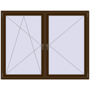 REHAU OPTIMUM EURO-DESIGN 70 1800x1400 mm DARK_OAK two-sided
