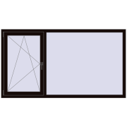 REHAU OPTIMUM EURO-DESIGN 70 2000x1100 mm BLACK_BROWN two-sided