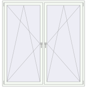 REHAU ENERGY-SAVING SYNEGO MD 1850x1920 mm RAL 9016 Traffic white two-sided