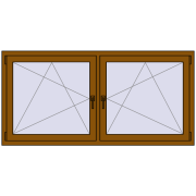 REHAU ENERGY-SAVING SYNEGO MD 1770x860 mm GOLDEN OAK two-sided