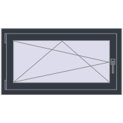 REHAU OPTIMUM EURO-DESIGN 70 1000x550 mm ANTHRACITE_GREY_STRUKTURAL two-sided