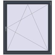 REHAU ENERGY-SAVING SYNEGO MD 1290x1430 mm ANTHRACITE_GREY_STRUKTURAL two-sided