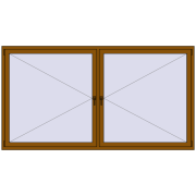 REHAU OPTIMUM EURO-DESIGN 70 2600x1400 mm GOLDEN OAK two-sided