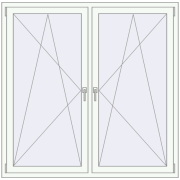 Okna skrzydłowe 1585x1536 mm REHAU OPTIMUM EURO-DESIGN 70 WALNUT zewnętrzny