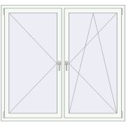 REHAU OPTIMUM EURO-DESIGN 70 1580x1480 mm RAL 9016 Traffic white two-sided