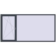Okna skrzydłowe 2800x1400 mm REHAU ENERGY-SAVING SYNEGO MD ANTHRACITE_GREY_STRUKTURAL dwustronny