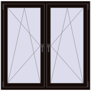 REHAU ENERGY-SAVING SYNEGO MD 1350x1325 mm BLACK_BROWN dwustronny REHAU ENERGY-SAVING SYNEGO MD 1350x1325 mm BLACK_BROWN dwustronny