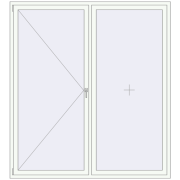 REHAU ENERGY-SAVING SYNEGO MD 2000x2200 mm RAL 9016 Traffic white two-sided
