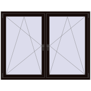 Tilt-and-Turn 1755x1340 mm REHAU ENERGY-SAVING SYNEGO MD BLACK_BROWN two-sided