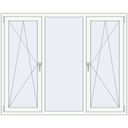 REHAU ENERGY-SAVING SYNEGO MD 1710x1380 mm RAL 9016 Traffic white two-sided