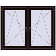 REHAU ENERGY-SAVING SYNEGO MD 1365x1115 mm BLACK_BROWN dwustronny