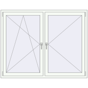 REHAU OPTIMUM EURO-DESIGN 70 1550x1300 mm RAL 9016 Traffic white two-sided