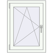 REHAU OPTIMUM EURO-DESIGN 70 550x800 mm RAL 9016 Traffic white two-sided