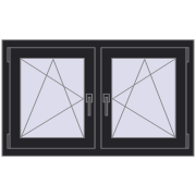 Okna skrzydłowe 1065x635 mm REHAU ENERGY-SAVING SYNEGO MD BLACK_ULTI-MATT dwustronny