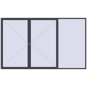 REHAU OPTIMUM EURO-DESIGN 70 4000x2400 mm ANTHRACITE_GREY_STRUKTURAL two-sided
