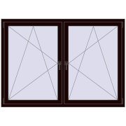 Okna skrzydłowe 1830x1265 mm REHAU ENERGY-SAVING SYNEGO MD CHOCOLATE_BROWN dwustronny