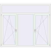 REHAU ENERGY-SAVING SYNEGO MD 2100x1800 mm RAL 9016 Traffic white two-sided