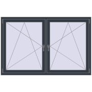 REHAU ENERGY-SAVING SYNEGO MD 1785x1145 mm ANTHRACITE_GREY_STRUKTURAL dwustronny