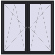 REHAU ENERGY-SAVING SYNEGO MD 1635x1595 mm BLACK_ULTI-MATT dwustronny REHAU ENERGY-SAVING SYNEGO MD 1635x1595 mm BLACK_ULTI-MATT dwustronny