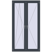 REHAU ENERGY-SAVING SYNEGO MD 1100x2000 mm ANTHRACITE_GREY_STRUKTURAL two-sided